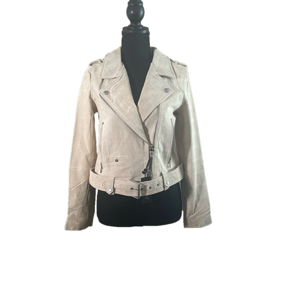 NWT BlankNYC Women’s Sand Stoner Genuine Leather Moto Jacket Size Small